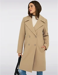 Manteau Classique à Double Boutonnage Col Revers Poches & Fente au Dos par Only