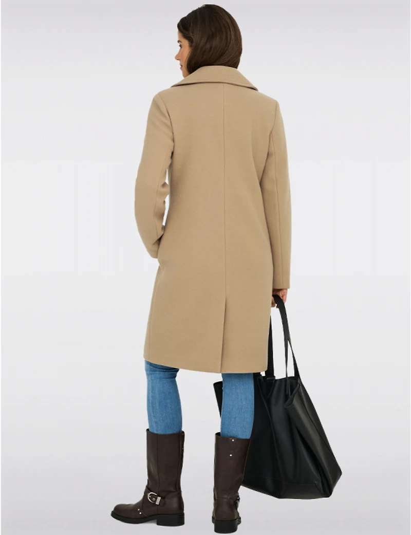 Manteau Classique à Double Boutonnage Col Revers Poches & Fente au Dos par Only