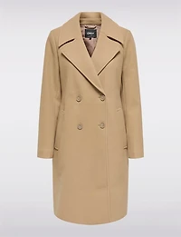 Manteau Classique à Double Boutonnage Col Revers Poches & Fente au Dos par Only