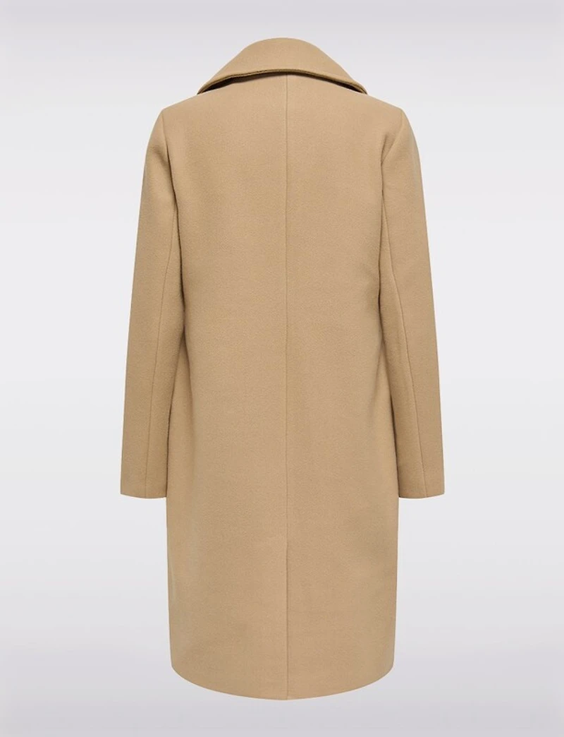 Manteau Classique à Double Boutonnage Col Revers Poches & Fente au Dos par Only