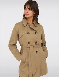 Manteaux | La maison du manteau au Québec Trench Court Classique à Double Boutonnage avec Ceinture Amovible par ONLY