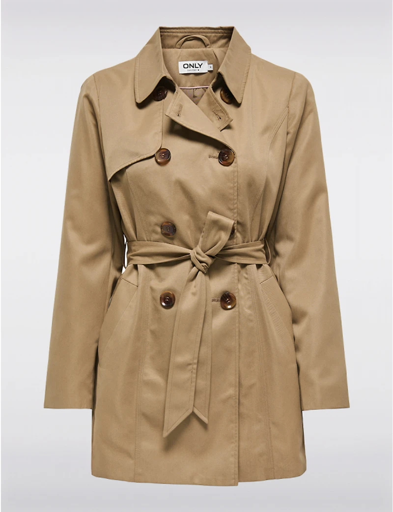 Manteaux | La maison du manteau au Québec Trench Court Classique à Double Boutonnage avec Ceinture Amovible par ONLY