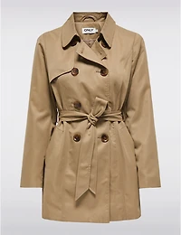 Manteaux | La maison du manteau au Québec Trench Court Classique à Double Boutonnage avec Ceinture Amovible par ONLY