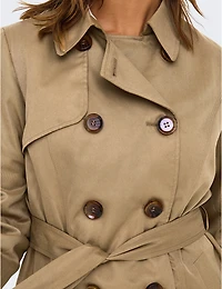 Manteaux | La maison du manteau au Québec Trench Court Classique à Double Boutonnage avec Ceinture Amovible par ONLY