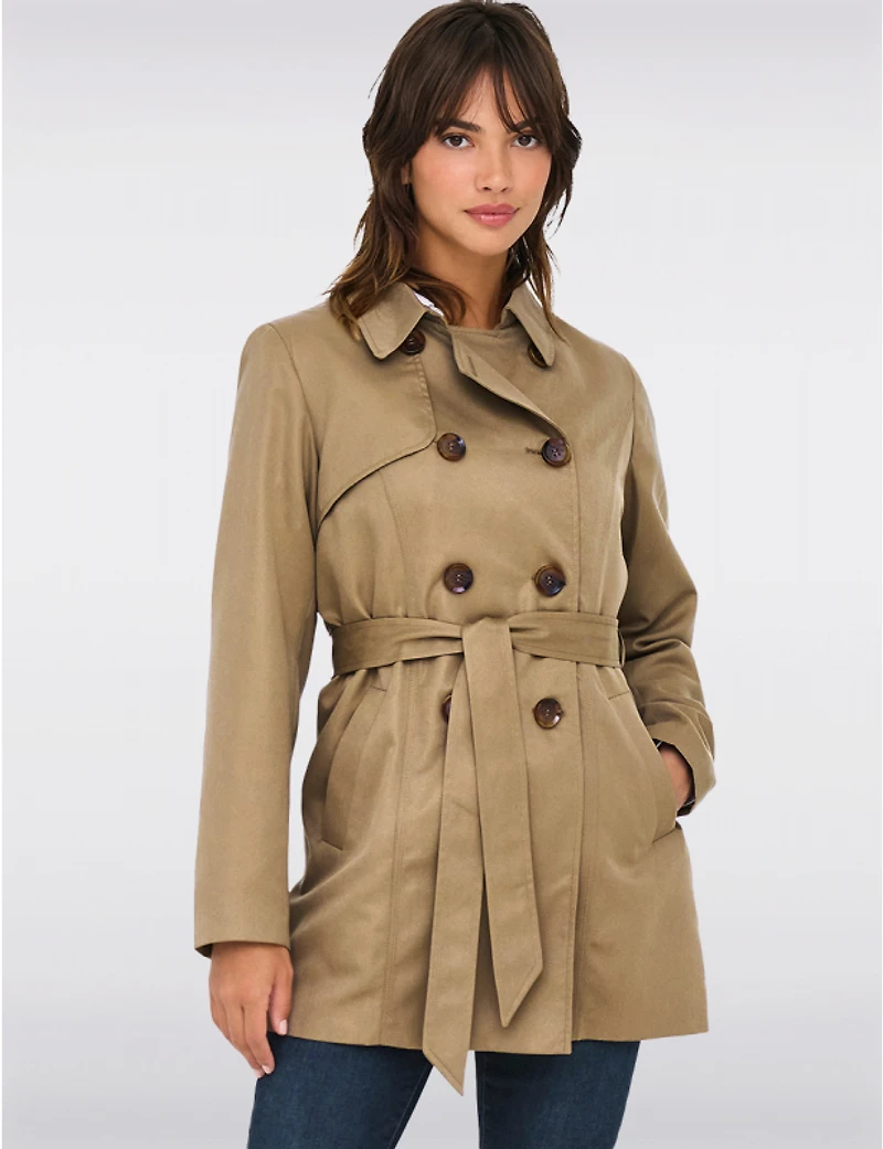 Manteaux | La maison du manteau au Québec Trench Court Classique à Double Boutonnage avec Ceinture Amovible par ONLY