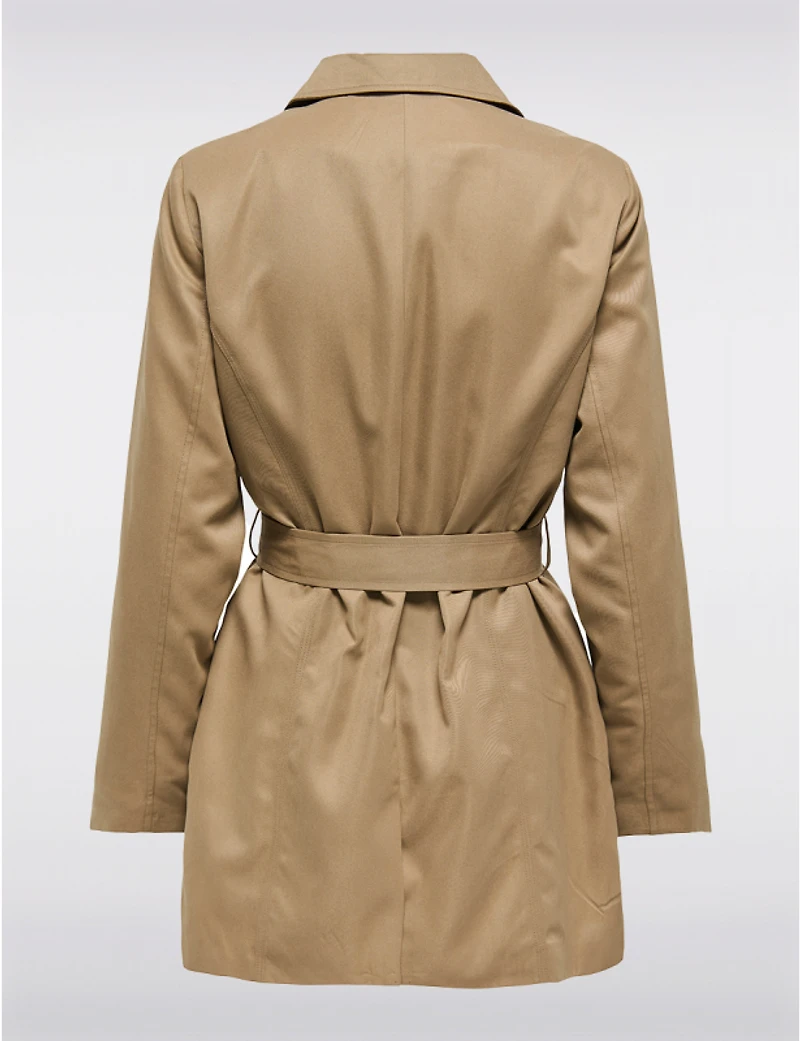 Manteaux | La maison du manteau au Québec Trench Court Classique à Double Boutonnage avec Ceinture Amovible par ONLY