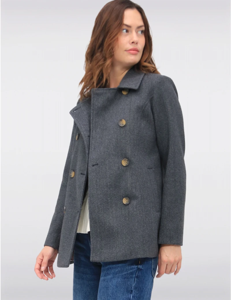 Manteau Peacoat Only à Double Boutonnage – Offres Black Friday