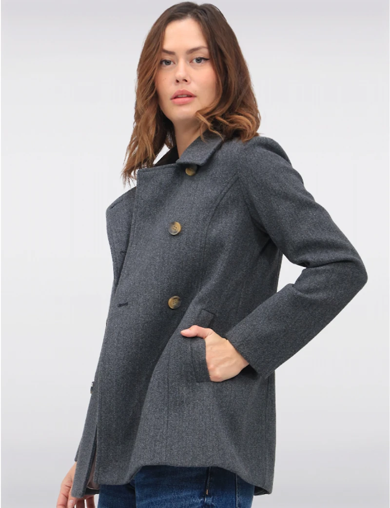 Manteau Peacoat Only à Double Boutonnage – Offres Black Friday
