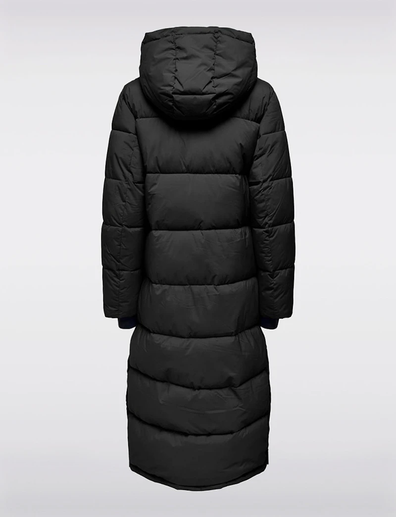 Doudoune Matelassée Extra Longue Tendance Mate Avec Capuche Amovible Par Only