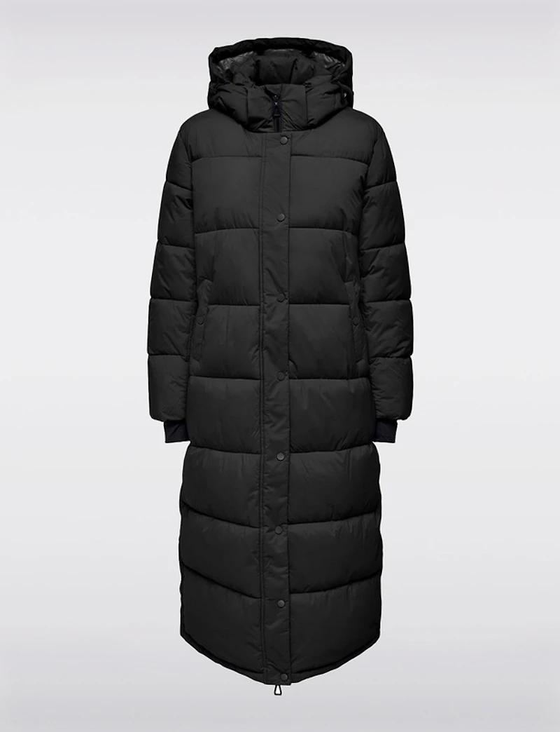 Doudoune Matelassée Extra Longue Tendance Mate Avec Capuche Amovible Par Only