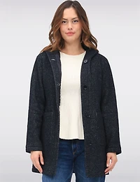 Manteaux | La maison du manteau au Québec Veste Légère Végan à Capuche avec Effet Chiné & Poches Plaquées par Details