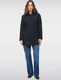 Manteaux | La maison du manteau au Québec Veste Légère Végan à Capuche avec Effet Chiné & Poches Plaquées par Details