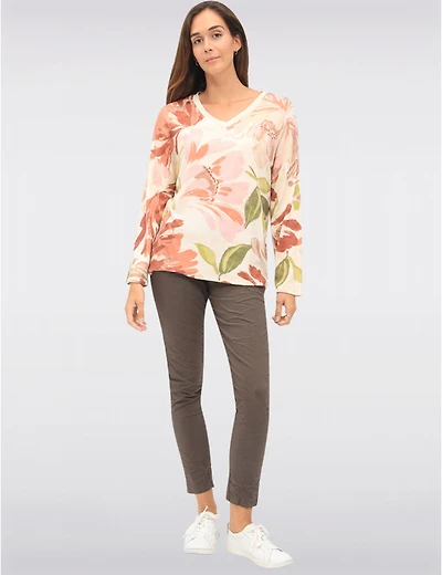 Haut Tricot Fleuri Col V Froccella