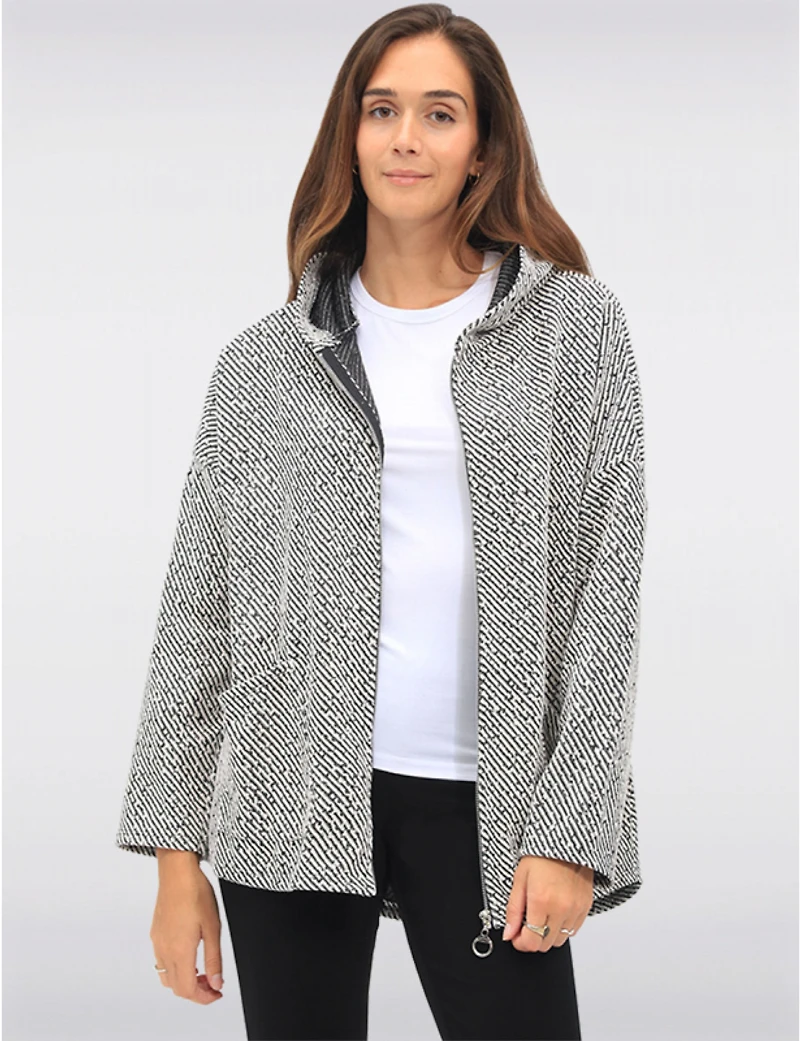 Manteaux | La maison du manteau au Québec Sweat Polyvalent à Capuche Zippée en Chenille avec Poches Plaquées par Froccella