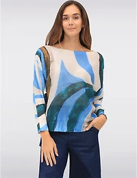 Manteaux Manteaux | La maison du manteau au Québec Haut Chic En Maille Motif Abstrait À Manches Dolman Col Bateau par Froccella