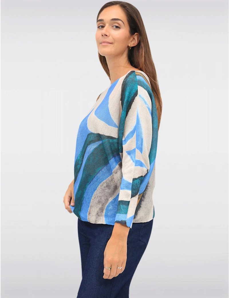 Manteaux Manteaux | La maison du manteau au Québec Haut Chic En Maille Motif Abstrait À Manches Dolman Col Bateau par Froccella