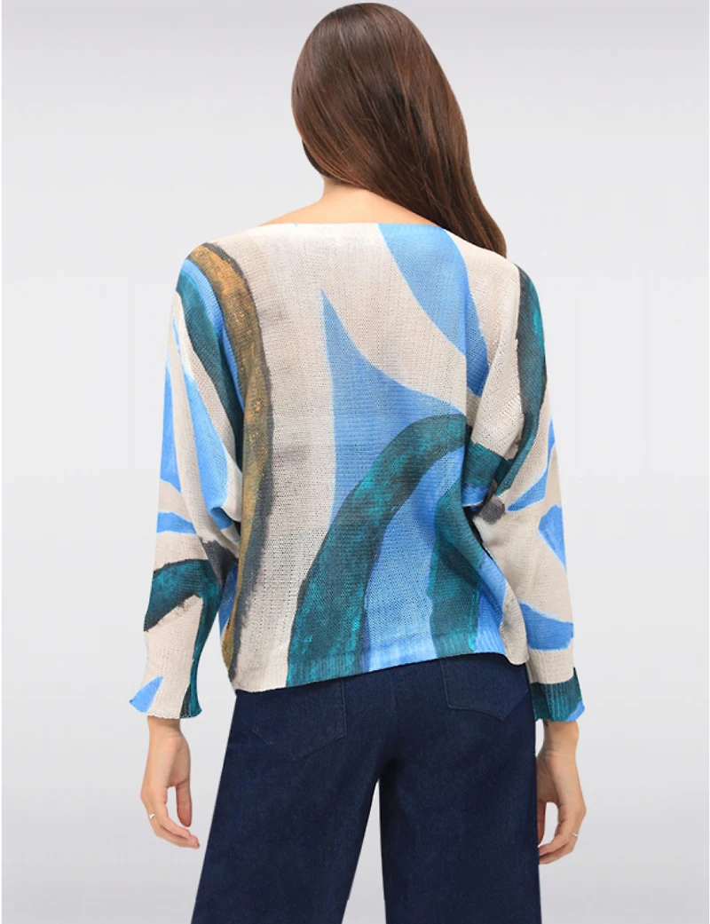 Manteaux Manteaux | La maison du manteau au Québec Haut Chic En Maille Motif Abstrait À Manches Dolman Col Bateau par Froccella