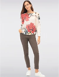 Manteaux Manteaux | La maison du manteau au Québec Haut En Maille Motif Floral & Animal À Manches Dolman Col Bateau par Froccella