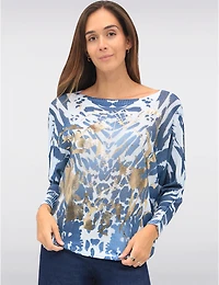 Manteaux Manteaux | La maison du manteau au Québec Haut Chic En Maille Motif Animal À Manches Dolman Col Bateau par Froccella