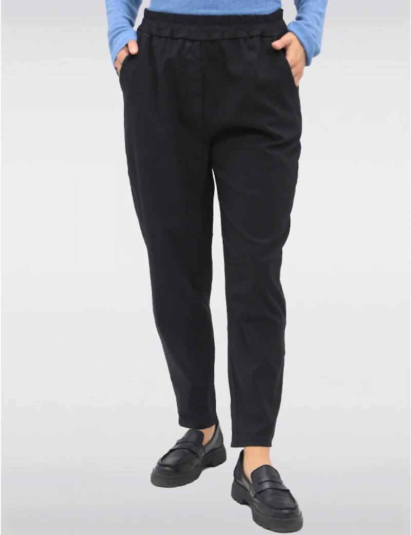 Manteaux | La maison du manteau au Québec Pantalon Décontracté Extensible avec Taille Élastique et 4-Poches par Froccella