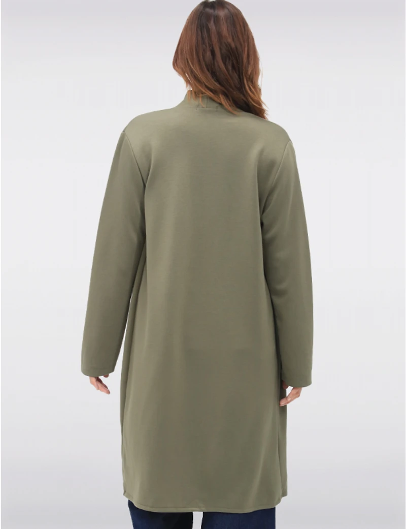 Manteaux | La maison du manteau au Québec Cardigan Long Extensible avec Poches Plaquées et Manches Longues par Froccella