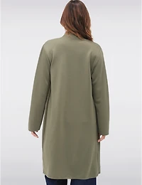 Manteaux | La maison du manteau au Québec Cardigan Long Extensible avec Poches Plaquées et Manches Longues par Froccella