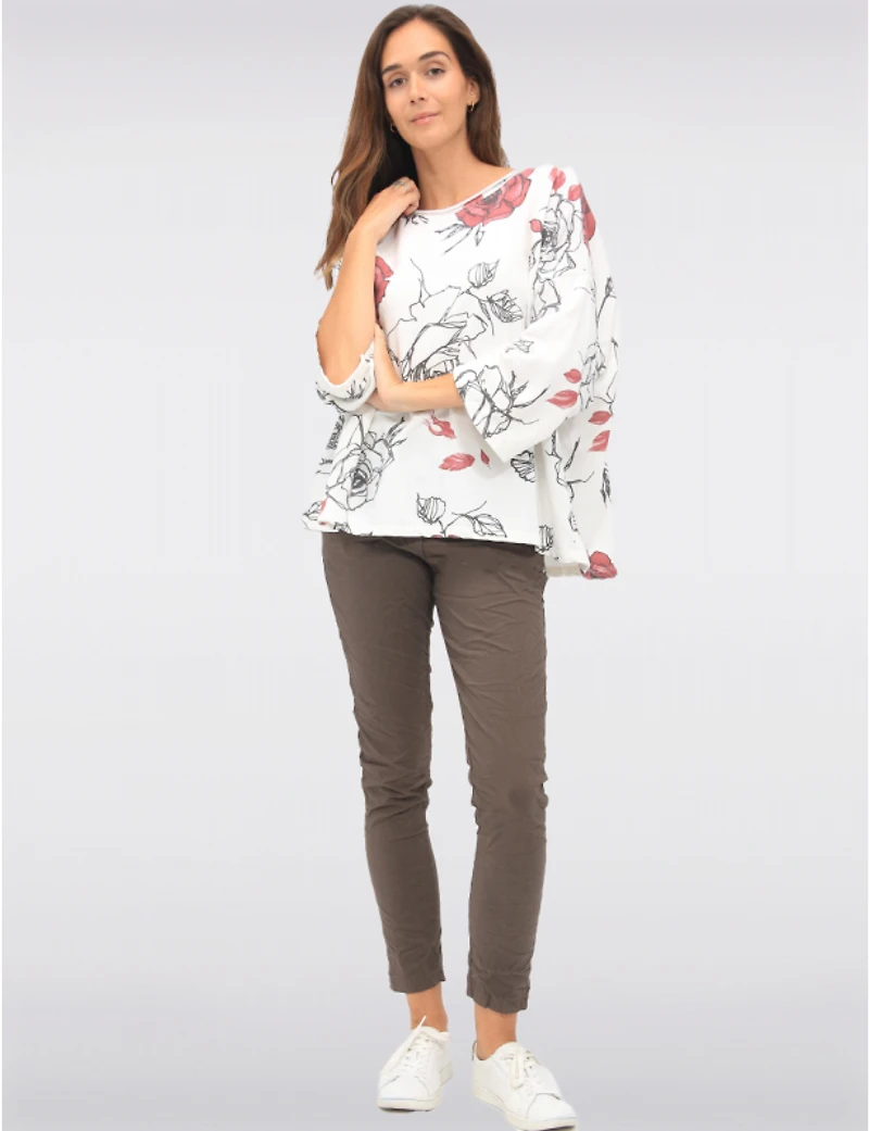 Manteaux | La maison du manteau au Québec Pantalon Froissé à 4-Poches Coupe Ajustée et Taille Elastique par Froccella