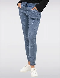 Manteaux Manteaux | La maison du manteau au Québec Pantalon Ajusté Froissé à Enfiler avec Détail Brodé sur le Devant par Froccella
