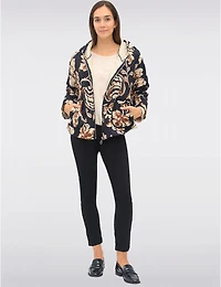 Manteaux Manteaux | La maison du manteau au Québec Veste Matelassée Florale Zippée à Capuche avec Manches Longues par Froccella