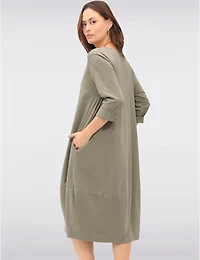 Manteaux | La maison du manteau au Québec Robe Longue Chic en Coton avec Collier et Manches Trois-Quarts par Froccella