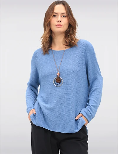 Manteaux | La maison du manteau au Québec Haut en Tricot Ultra-Doux à Manches Longues et Collier Intégré par Froccella