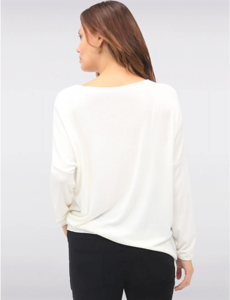 Manteaux | La maison du manteau au Québec Haut en Maille à Manches Longues Col V avec Motif Floral et Strass par Froccella