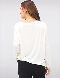 Manteaux | La maison du manteau au Québec Haut en Maille à Manches Longues Col V avec Motif Floral et Strass par Froccella