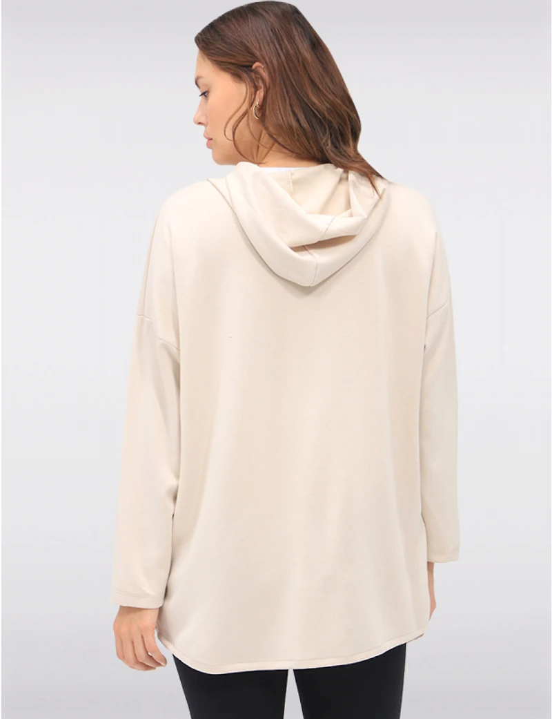 Manteaux | La maison du manteau au Québec Hoodie Extensible Polyvalent Zippé avec Manches Longues et Poches par Froccella