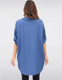 Manteaux | La maison du manteau au Québec Blouse Asymétrique à Boutons avec Appliqué Floral et Manches 3/4 par Froccella