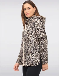 Manteaux | La maison du manteau au Québec Anorak Réversible à Cordon de Serrage & Capuche Motif Uni/Leopard par Froccella