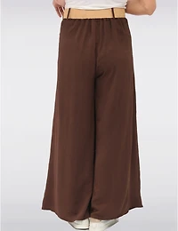 Manteaux | La maison du manteau au Québec Pantalon Extensibles Fluide à Jambes Larges avec Ceinture par Froccella