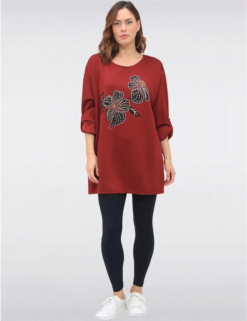 Manteaux | La maison du manteau au Québec Haut Chic Doux Extensible à Fleurs avec Manches Longues Ajustables par Froccella
