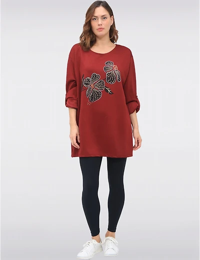 Manteaux | La maison du manteau au Québec Haut Chic Doux Extensible à Fleurs avec Manches Longues Ajustables par Froccella