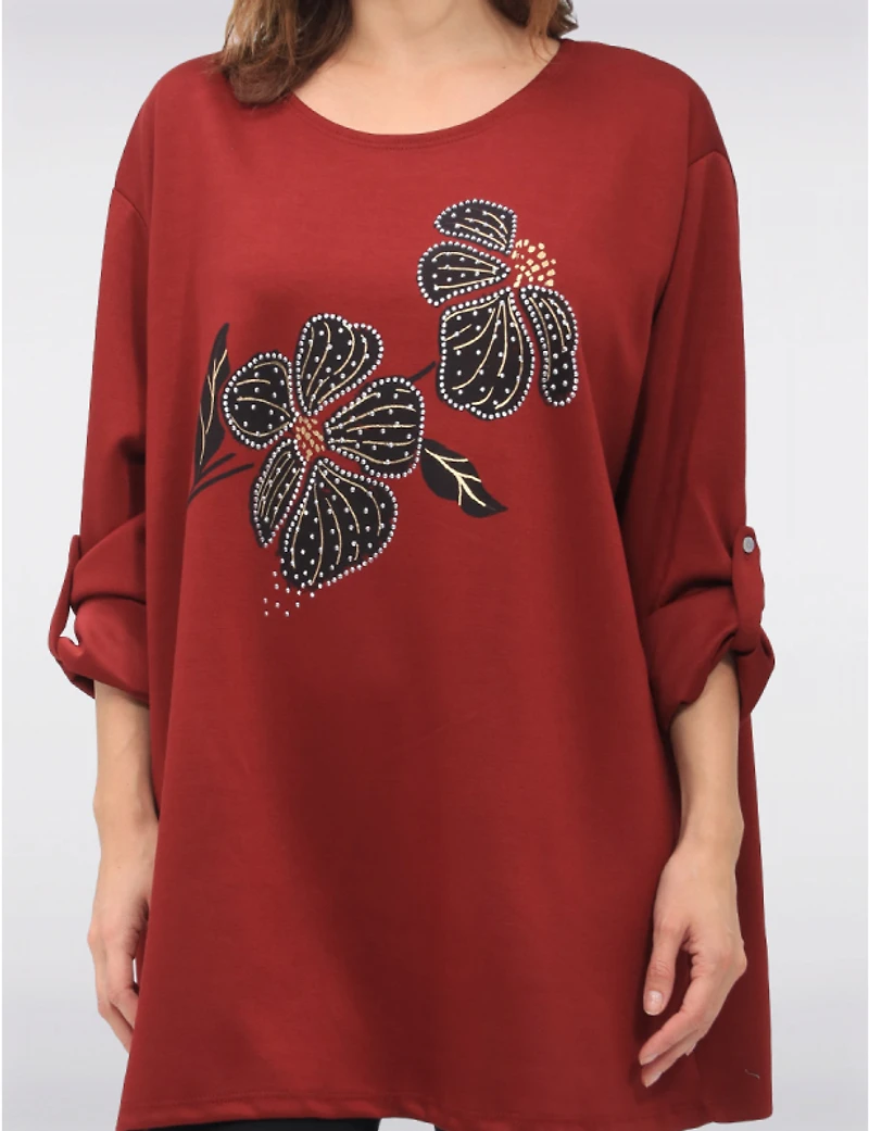 Manteaux | La maison du manteau au Québec Haut Chic Doux Extensible à Fleurs avec Manches Longues Ajustables par Froccella