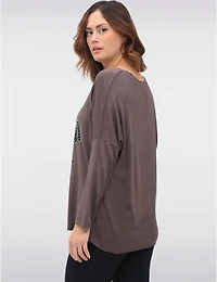 Manteaux | La maison du manteau au Québec Haut en Mélange de Laine à Imprimé Floral Détails Dorés & Strass par Froccella