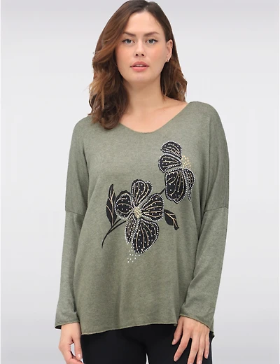 Top fleuri en laine Froccella – Offres Black Friday