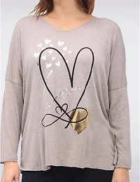 Top Col V Laine Froccella, Détail Cœur – Offres Black Friday