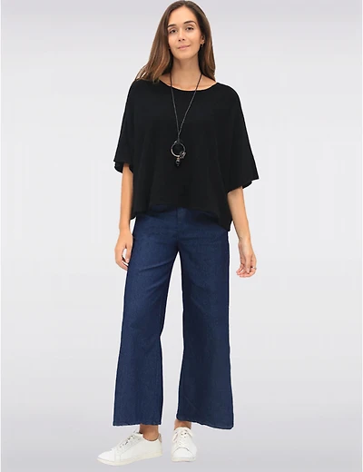 Manteaux | La maison du manteau au Québec Pantalon Denim Ajusté en Coton Extensible avec Ceinture Amovible par Froccella