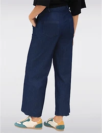 Manteaux | La maison du manteau au Québec Pantalon Denim Ajusté en Coton Extensible avec Ceinture Amovible par Froccella