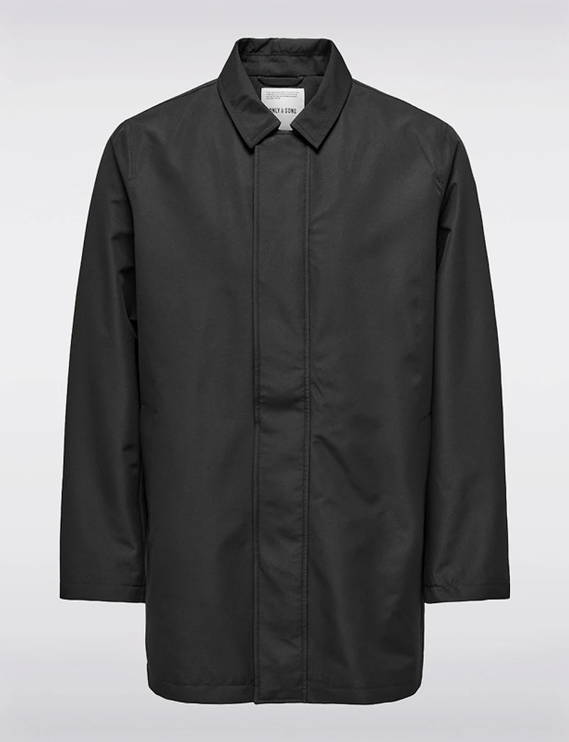 Manteaux | La maison du manteau au Québec Veste Mi-Longue Classique en Nylon Léger Marine Avec Fermeture Éclair par Only
