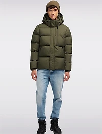 Veste Matelassée en Duvet Pajar pour Homme avec Col Haut et Capuche Détachable