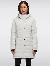 Manteau Matelassé Mi-long Léger Avec Capuche Amovible Ourlet Arrondi par Pajar