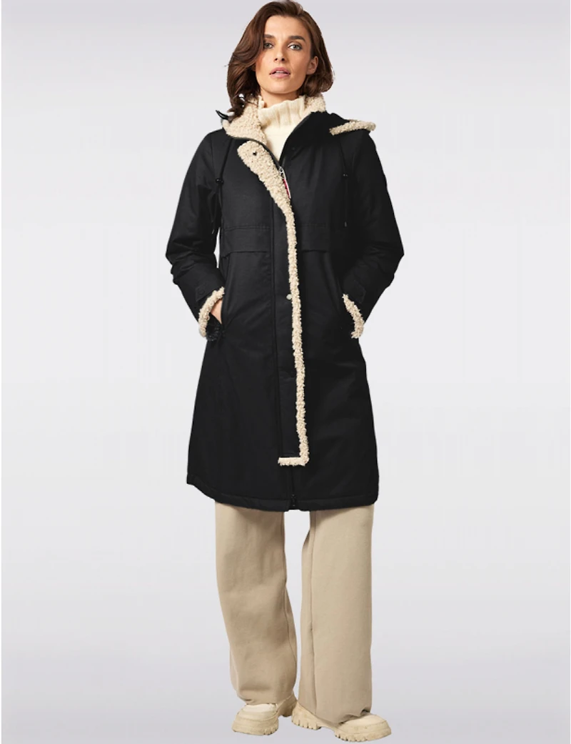 Manteau maxi Frandsen à garniture sherpa – Offres Black Friday