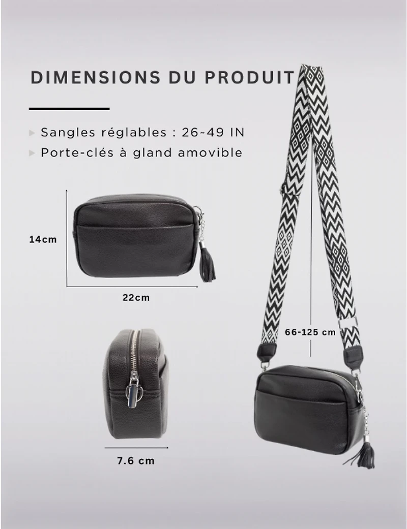 Manteaux | La maison du manteau au Québec Kate Sac À Main Cuir Végane Sangle Interchangeable Poches Zippées & Boutonnées